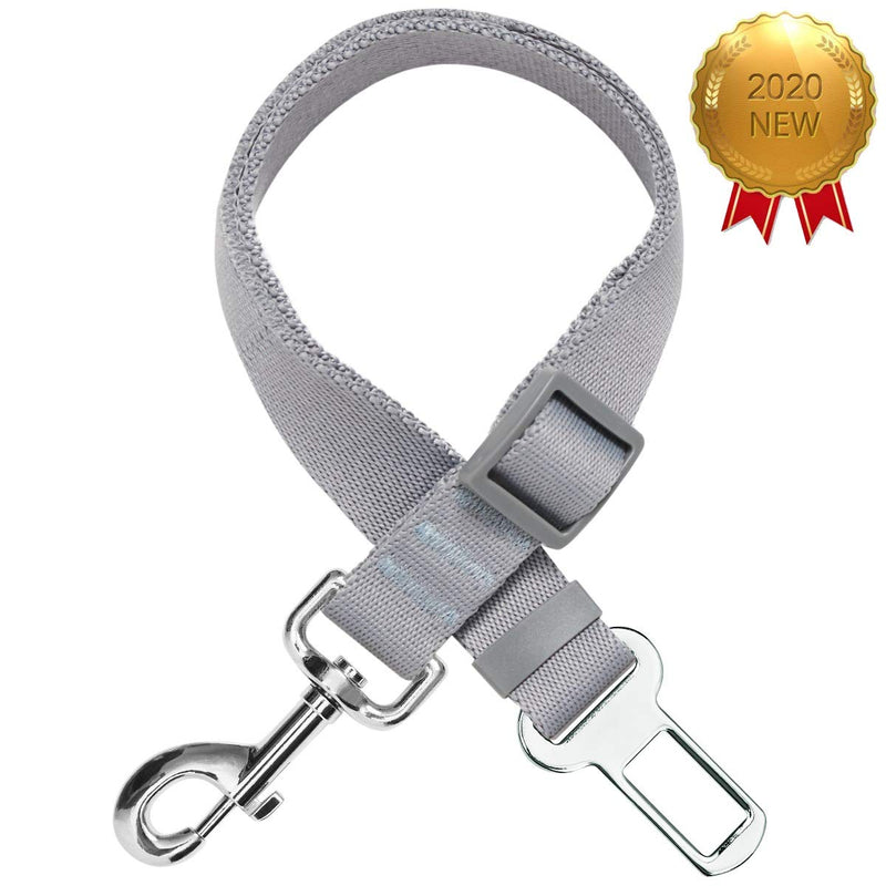 Amazon Brand - Umi Classic Solid Color Adjustable Dog Seat Belt Tether, Grey, Durable Safety Car Vehicle Seatbelts Leads Use with Harness 2.5cm * 42-65cm - PawsPlanet Australia
