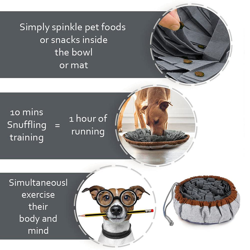 TOTARK Pet Snuffle Mat for Dogs, Dog Puzzle Toys Pet Snuffle Feeding Mat Interactive Game for Boredom, Durable Dog Sniffing Mat Soft Pet Nose Work Encourages Natural Foraging Skills for Dogs Gray - PawsPlanet Australia