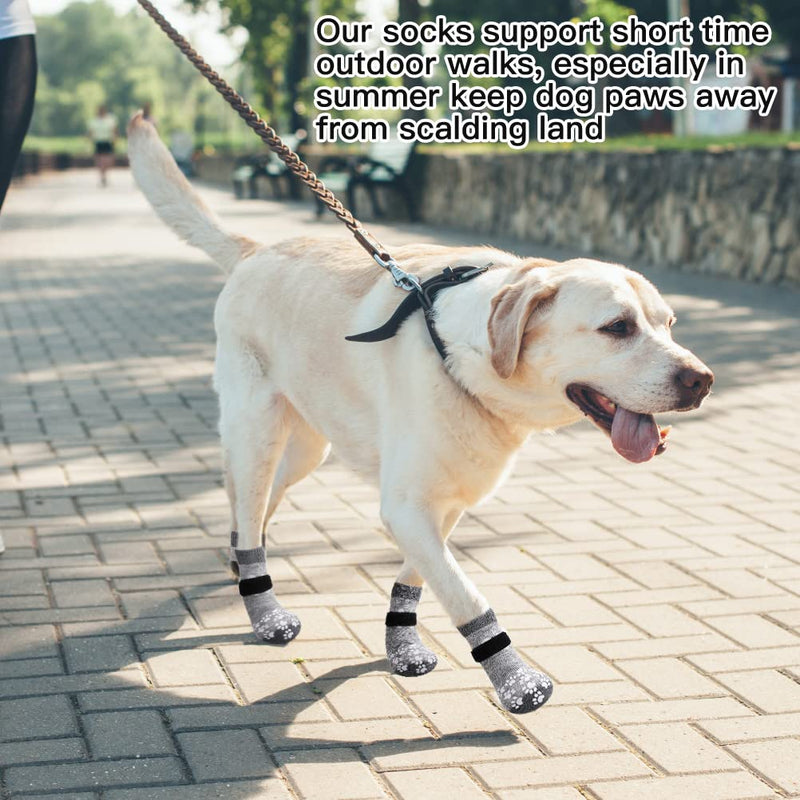 EXPAWLORER Anti-Slip Dog Socks Super Warm Durable Dog Boots Adjustable Soft and Comfortable Winter Paw Protector for Small Medium Large Dog Wearing. L - PawsPlanet Australia