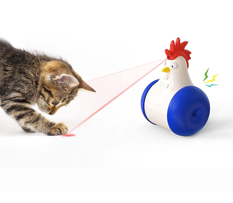 Cat Laser Toy Automatic Interactive Laser Cat Toy Food Dispensing Turntable pet Toy Multifunctional Fun Track Ball Click to select Blue-Cat Laser Toy - PawsPlanet Australia