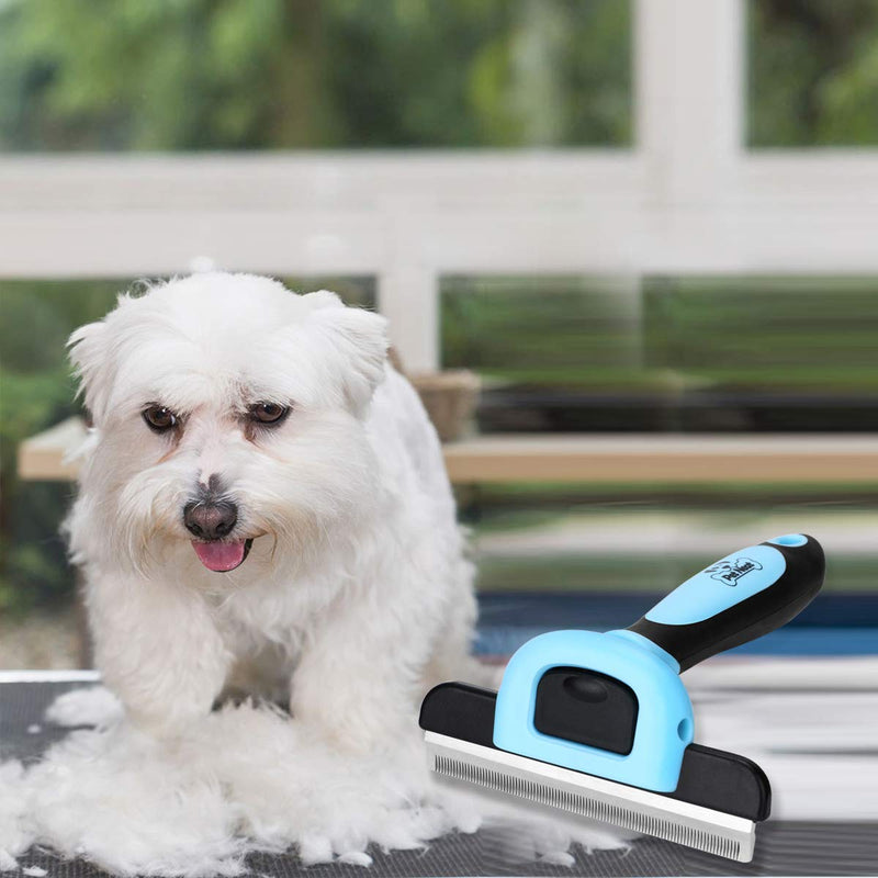 Pet Neat Pet Grooming Brush Effectively Reduces Shedding by Up to 95% Professional Deshedding Tool for Dogs and Cats Blue - PawsPlanet Australia