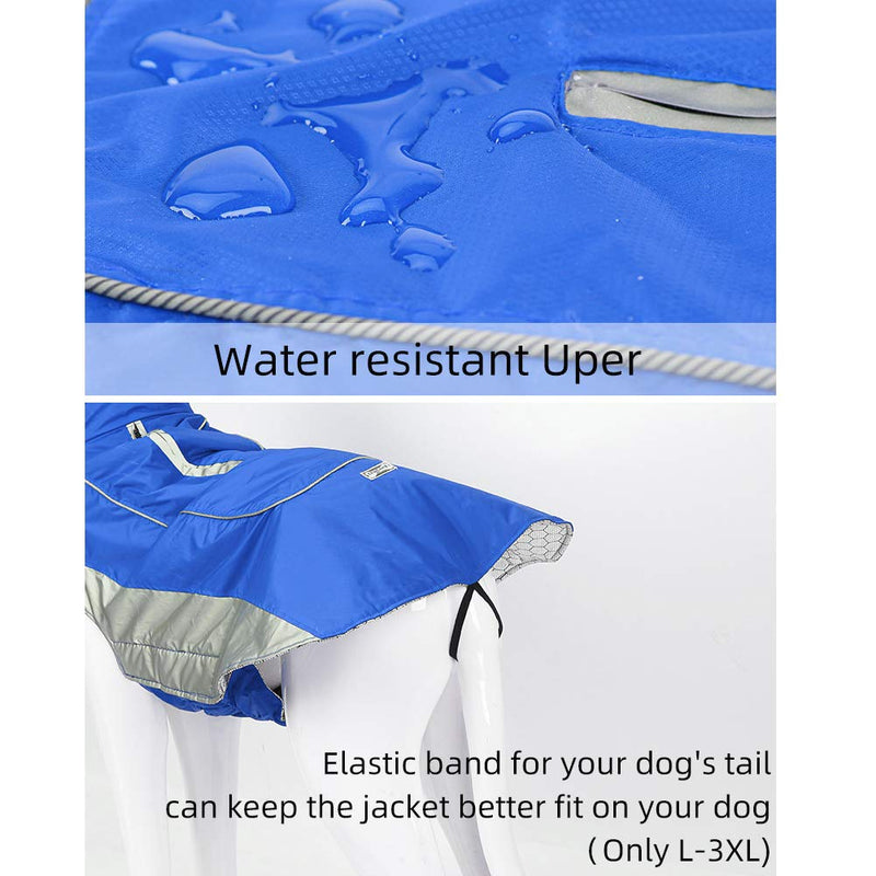 [Australia] - Dog Winter Jacket, Windproof Waterproof Outdoor Sports Pet Coat for Cold Weather, Dog Warm Vest Clothes with Reflective, for Small Medium Large Dogs XS(Chest Girth 14-17") Blue 