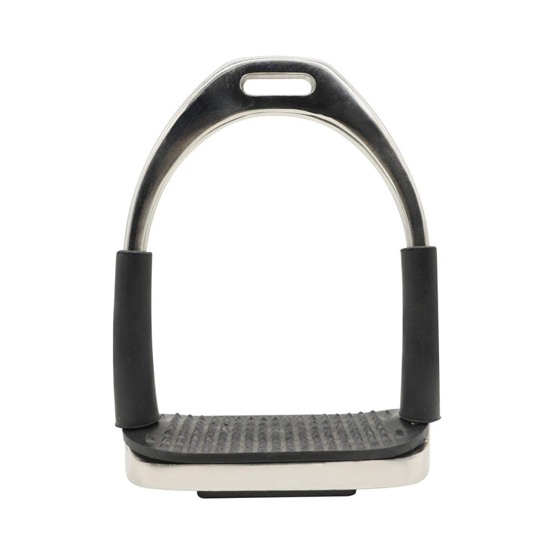 AK Folding Flexi Movable Stainless Steel Horse Riding Equestrian Stirrups with Black Tread (4.50 INCHES, Silver) 4.50 INCHES - PawsPlanet Australia
