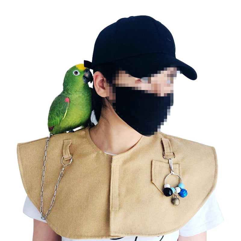 [Australia] - Parrot Anti-Scratch Shoulder Protector Hang Bird Anklet&Toys, Multi-Functional Pet Shoulder Pad Diaper Shawl for Small Medium Parakeets Cockatiels, Sun Conures, Macaws Love Birds, Finches Lovebird Yellow 