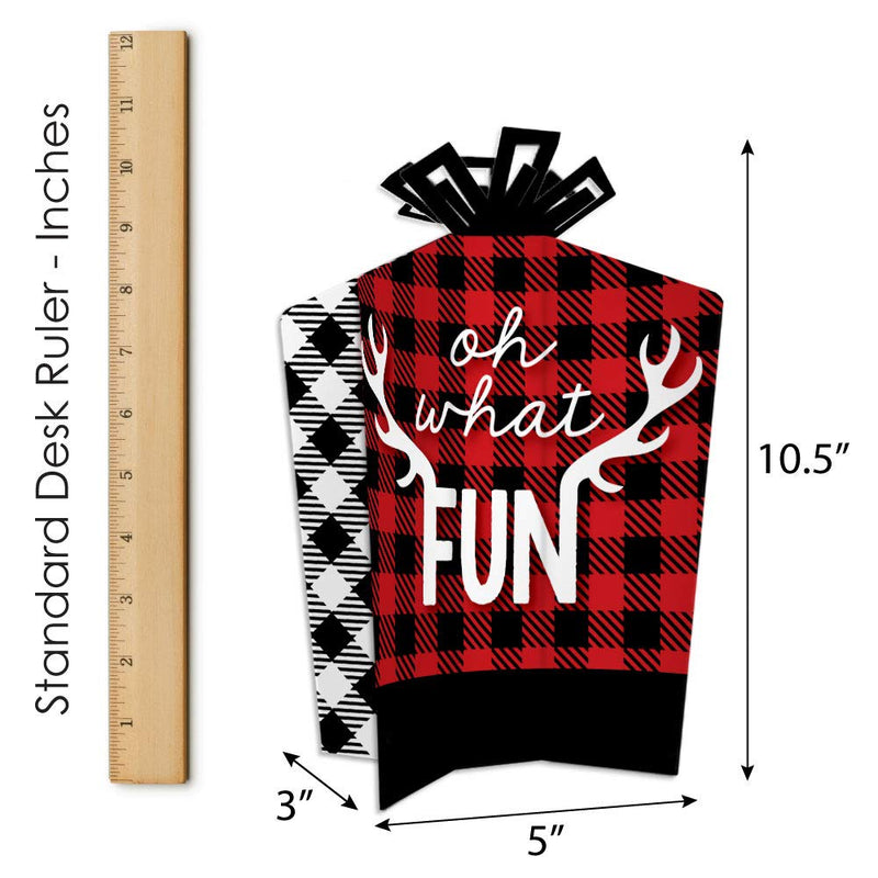 Big Dot of Happiness Prancing Plaid - Table Decorations - Reindeer Holiday and Christmas Party Fold and Flare Centerpieces - 10 Count - PawsPlanet Australia