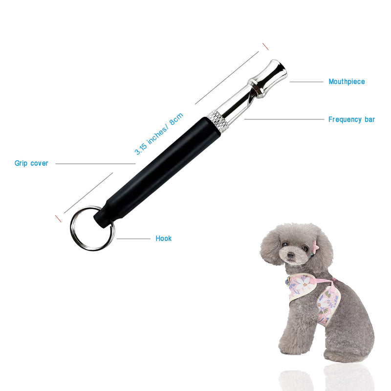 [Australia] - Dog Whistles Pets Training Whistles Adjustable Voice Whistles Control Whistles for Pet Can't Get a Far Away From You and Lost Trainining Stop Barking and Recall With Long Lanyard Easy to Carry Black 