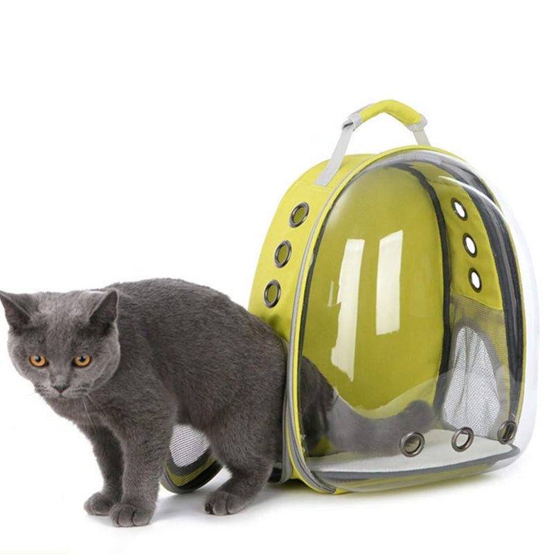 [Australia] - JEBBLAS pet Capsule Carrier Astronaut Pet Cat Dog Puppy Carrier Travel Bag Space Capsule Backpack Breathable YELLOW 