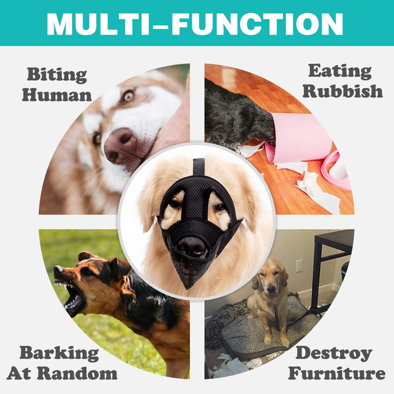 [Australia] - Harmontex Drinkable Dog Muzzle for Small Medium Large Dogs - Soft Adjustable Secure Pet Mouth Cover Safe Muzzle, Avoid Biting, Barking, Chewing, Eating Garbage 