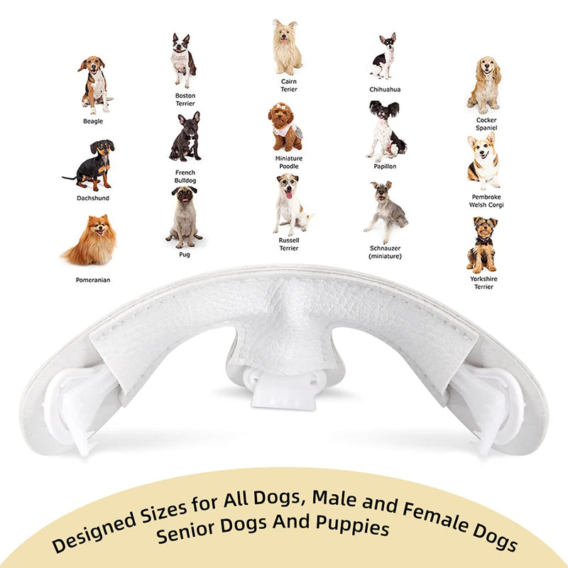 Dog Diaper Clothes Suspender, 3 Packs Fresheracc Dog Strap Keeper Clips for Pet Apparel Pants Skirt Belly Bands Wraps of Small Medium Large Dogs, No Sliding Off and Chewing Harness (White 3 Packs) White 3 Packs - PawsPlanet Australia