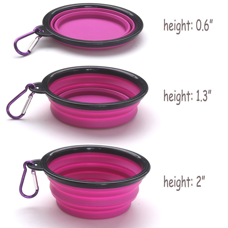 [Australia] - HAZOULEN Collapsible Silicone Travel Bowls for Pet Dog Cat, Yellow, Green, Purple, 3 Pack 