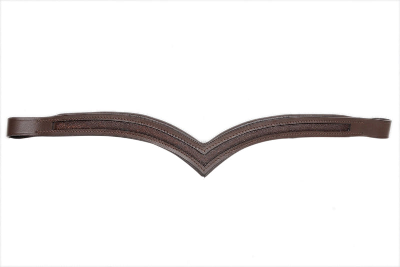 SIE Empty Channel Leather Horse Browbands V Shape (Full (16''), Black) Full (16'') - PawsPlanet Australia