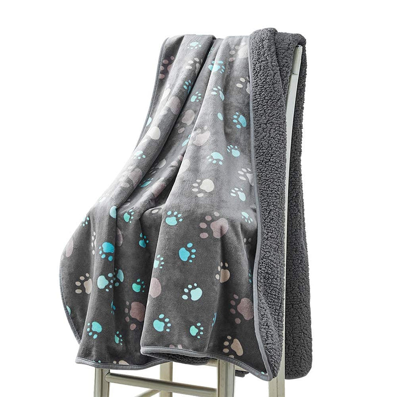 Waterproof Blanket 39 X 27 Inches for Couch, Chairs, Car, or Bed, Machine Washable Triple Layer Tech Waterproof Furniture Protector with Cute Paw Print for Small Medium Large Dogs and Cats Grey 100×70 cm - PawsPlanet Australia