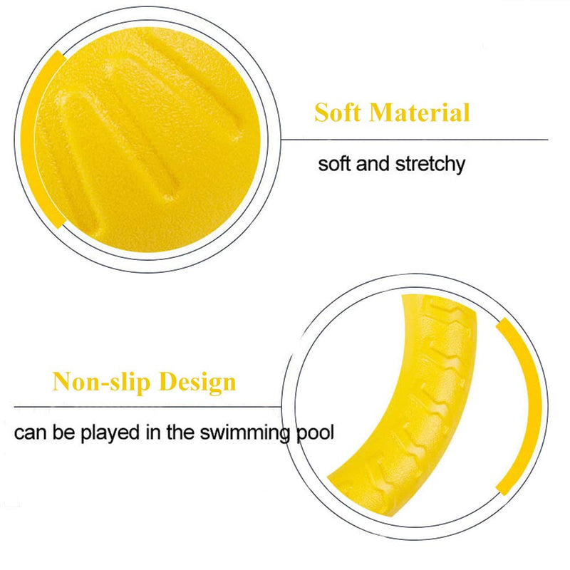 ASOCEA Dog Toys Ring Water Floating Outdoor Fitness Flying Discs Tug of War Interactive Training Ring for Medium Large Dogs Yellow - PawsPlanet Australia