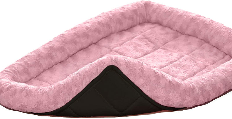 [Australia] - Sidigo 24-inch Dog Bed Crate Pad Bolster Pet Bed Mat for Metal Dog Crates | Dog Beds Ideal for Metal Dog Crates | Machine Wash & Dry 24“ Pink 