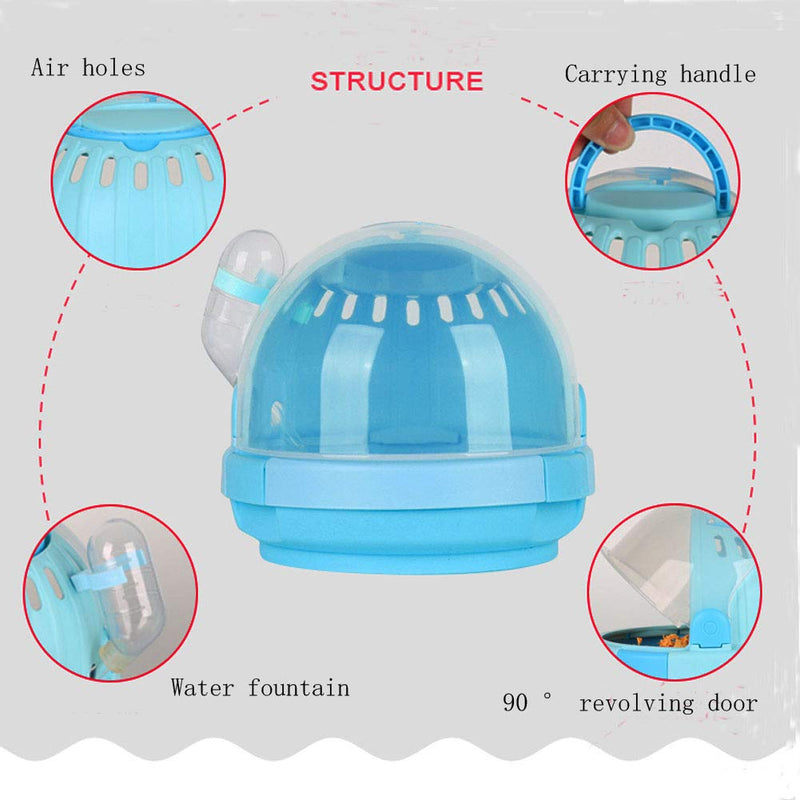 Hamster Carrier Cage Portable Transport Unit for Syrian Hamster, Small Animal Habitat, Hamster Accessories with 60ML Water Bottle - PawsPlanet Australia