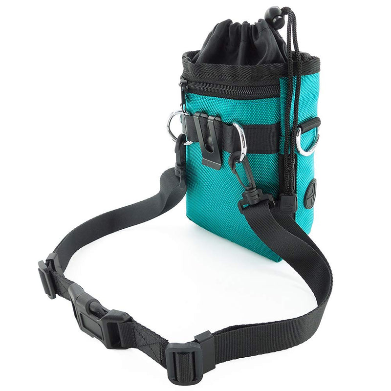 [Australia] - Petopt Pet Treat Pouch Bag Dispenser with Adjustable Waist Belt&Shoulder Strap Pet Training Clicker Green 