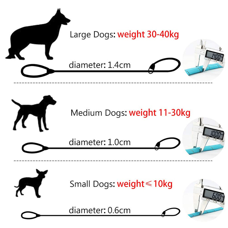 Grand Line Reflective Rope Slip Training Lead Pets Leash for Small, Medium, Large and Extra Heavy Dogs and Cats Dia. 1/4 inch Blue - PawsPlanet Australia