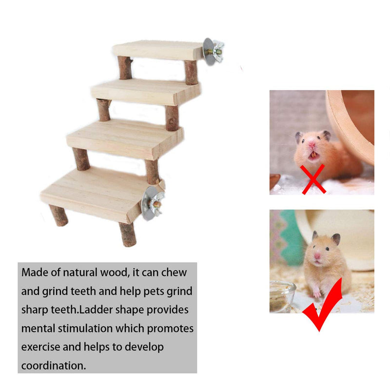 Hamster Chew Toys,Guinea Pig Wooden Molar Toys Wooden Stair and Drill Pipe Set Safe Climbing Protect Teeth Health for Golden Silk Bear Totoro Hamster Guinea Pig Gerbil Etc - PawsPlanet Australia