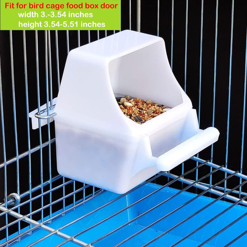 4 Pcs Bird Small Slot Feeder Plastic Food and Water Dispenser Bowl No Mess Cage Hanging Feeder Cup (White) - PawsPlanet Australia