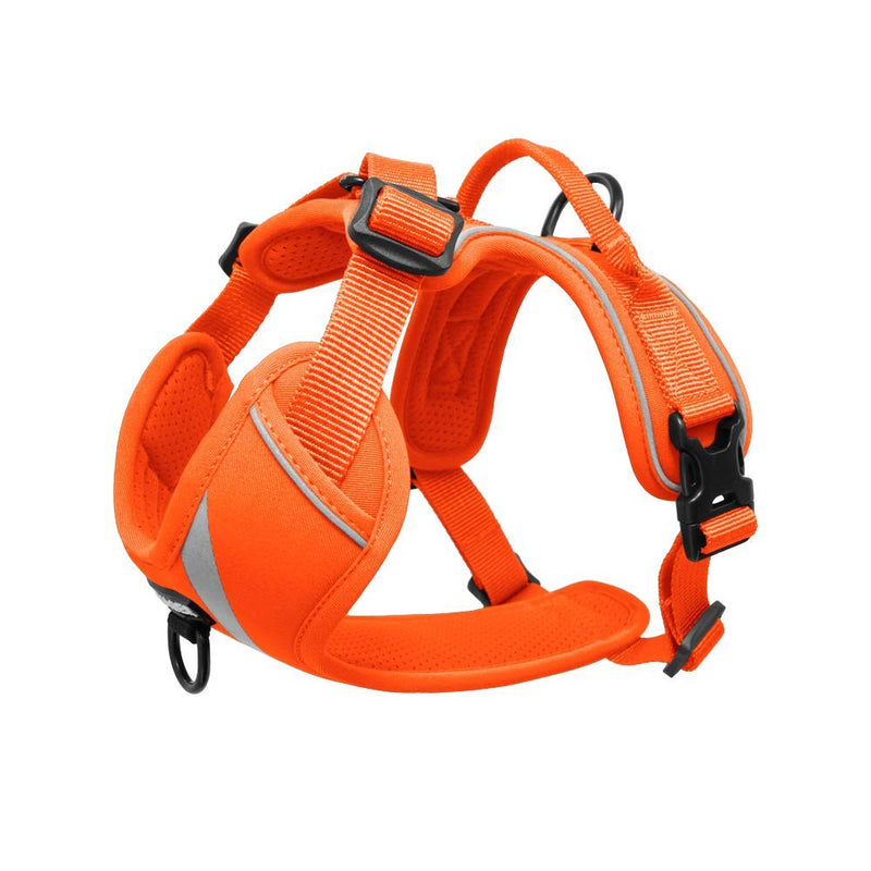 [Australia] - Maverick Dual Attachment Outdoor Dog Harness by Voyager | NO-pull Pet Walking Vest Harness - Orange, Medium 