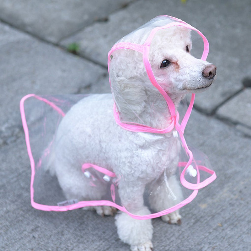 [Australia] - Topsung Dog Raincoat Waterproof Puppy Jacket Pet Rainwear Clothes for Small Dogs/Cats S: Chest Girth:16.5" Back Length:11.4" Pink 