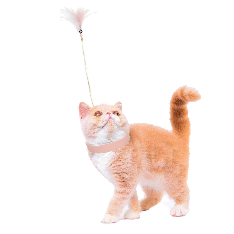 Vnliway Cat Feather Toy， Funny cat Stick，Cat Interactive Toy, Funny cat with Feathers on feet, Used for cat Indoor Play，Pink - PawsPlanet Australia