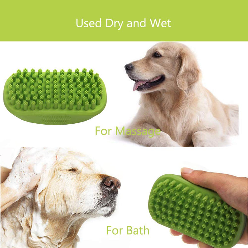 [Australia] - Metopets Dog Bath Brush, Great Pet Bathing Tool Washing Shower Grooming Brush for Shampooing Dogs & Cats, Soft Rubber Bristles Give Pet Gentle Massage 