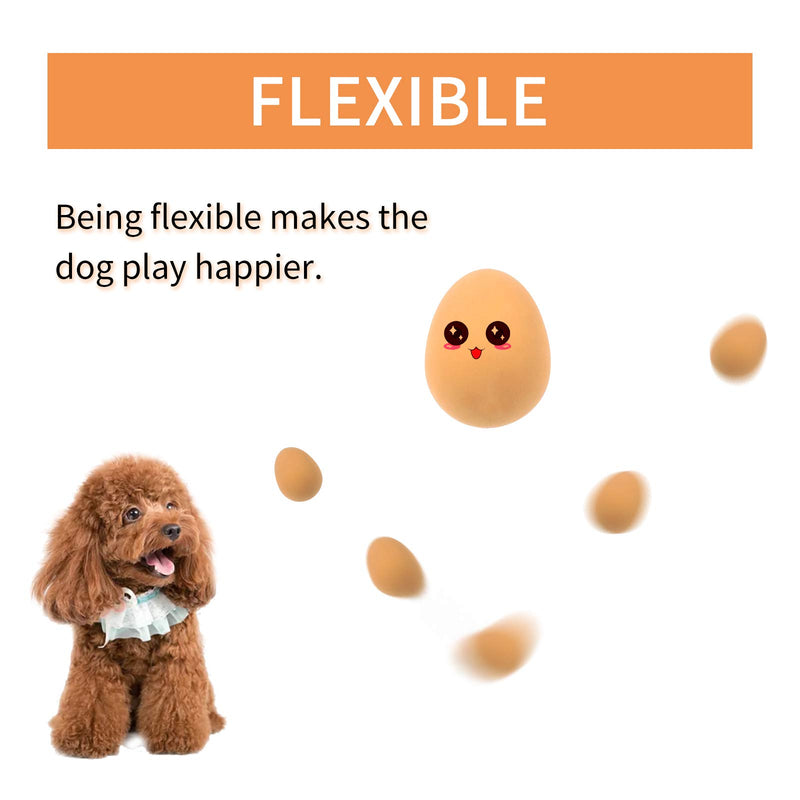 Andiker Dog Egg Toy, 1pcs Soft Rubber Dog Ball Toy Interactive Puppy Toys for Small Dogs Fetch Play Soft Rubber Fake Egg Bouncy Balls Durable Natural Rubber Dog Chew Toys(4.3cm) (1pc) 1pc - PawsPlanet Australia