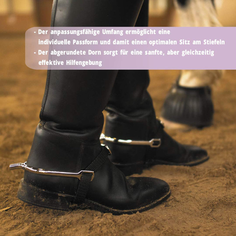 Spurs for riding boots with 2 cm spike rounded  extra boots gentle and adjustable, made of precious metal for horse riding, horse riding assistance for horses, ponies, donkey(1 pair). 1 Paar - PawsPlanet Australia