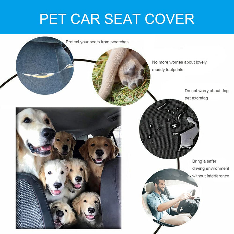 Dog Car Seat Covers, Petnice 100% Waterproof Scratch Proof Nonslip Pet Back Seat Cover, Dog Travel Hammock with Seat Anchors for Cars Trucks SUV, Car Boot Liner - PawsPlanet Australia