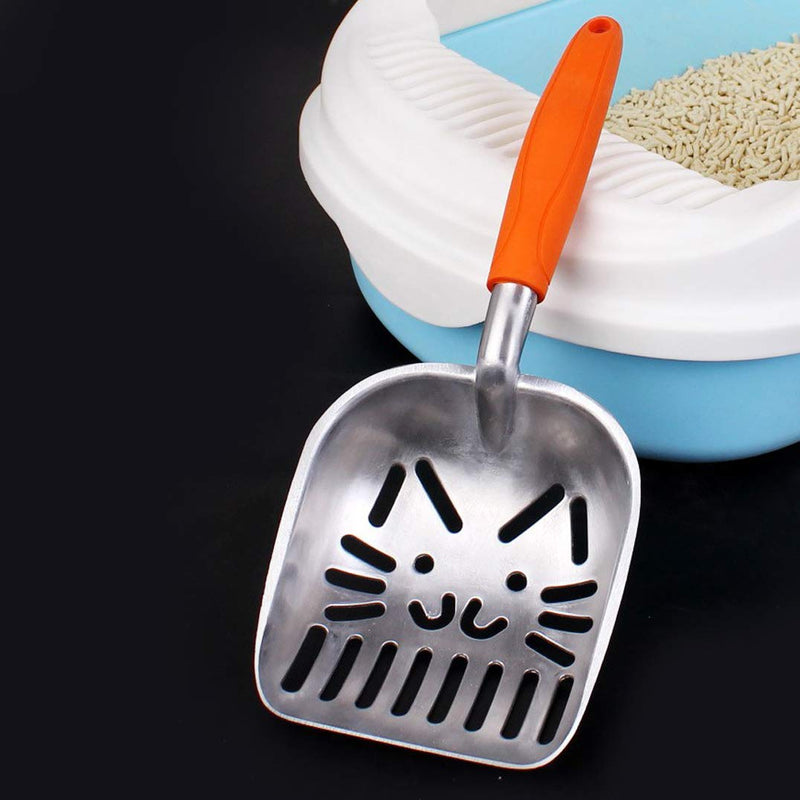 MengH-SHOP Cat Litter Scoop Metal Pet Litter Scoop with Deep Shovel and Long Handle for Cats Dogs Litter Tray Scoop, Cat Stripes - PawsPlanet Australia