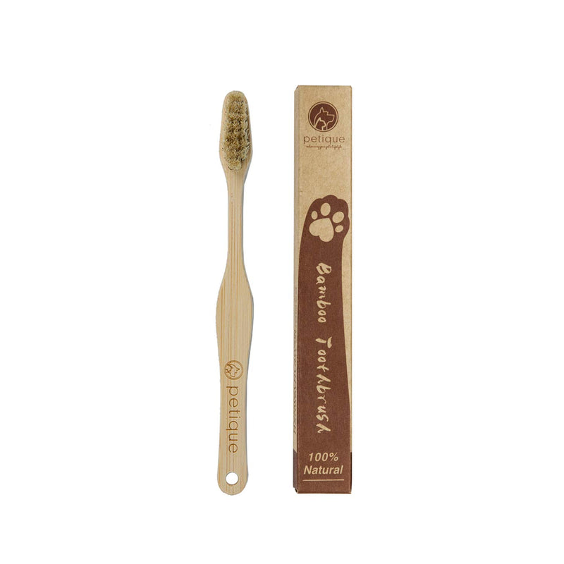 [Australia] - PETIQUE Eco Bamboo Toothbrush for Small Pets, Natural, One Size (TB01000003) 