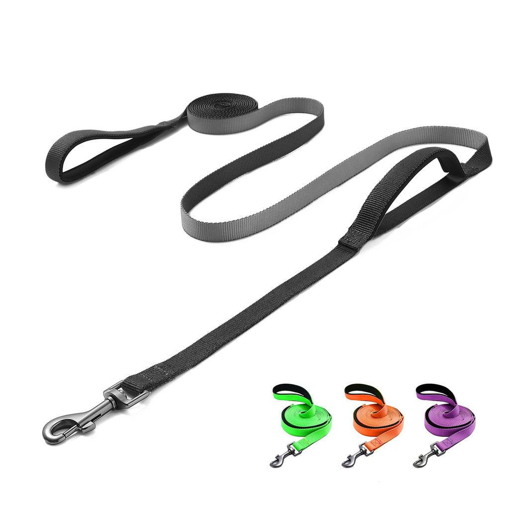 Demigreat drag leash for dogs, 1.5m / 3m / 5m robust long dog leash, reflective training leash with padded handle and hand strap, training leash for small to large dogs 5m/16.5ft black - PawsPlanet Australia