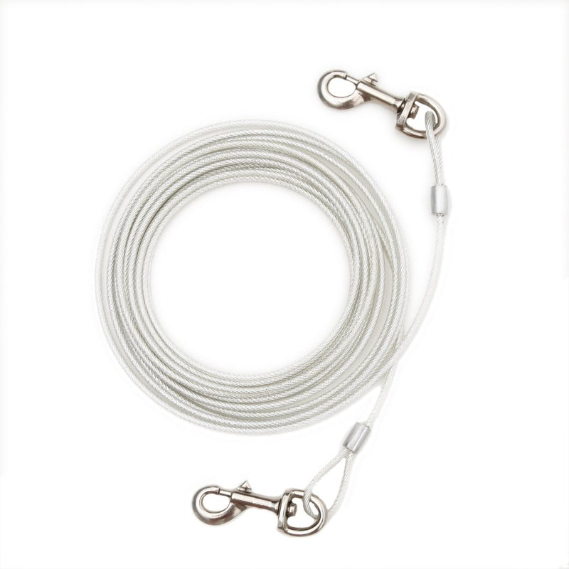 [Australia] - EXPAWLORER Dog Tie Out Cable and Reflective Stake 30 ft Outdoor, Yard and Camping, for Medium to Large Dogs Up to 60lbs(20ft) 90lbs(25ft) 125 lbs(30ft), 16" Stake, 30 ft Cable 