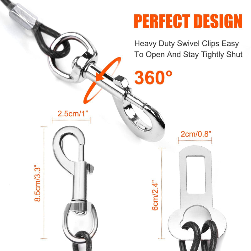 Mi Metty Double Dog Seat Belt 2 in 1 Dog Car Harness Dog Belt for Car Universal Plug Dog Seat Belt for Dogs Cats Pet - PawsPlanet Australia