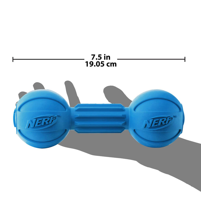 [Australia] - Nerf Dog Barbell Chew Toy 2-Pack Blue and Green 