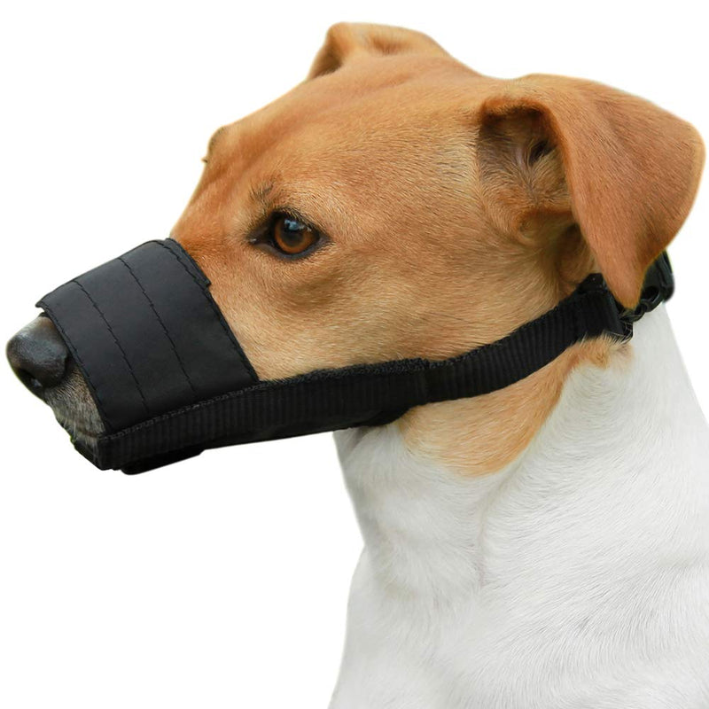 [Australia] - CollarDirect Adjustable Dog Muzzle Small Medium Large Dogs Set 2PCS Soft Breathable Nylon Mask Safety Dog Mouth Cover Anti Biting Barking Pet Muzzles Dogs Black Red XS/S 2 Black 