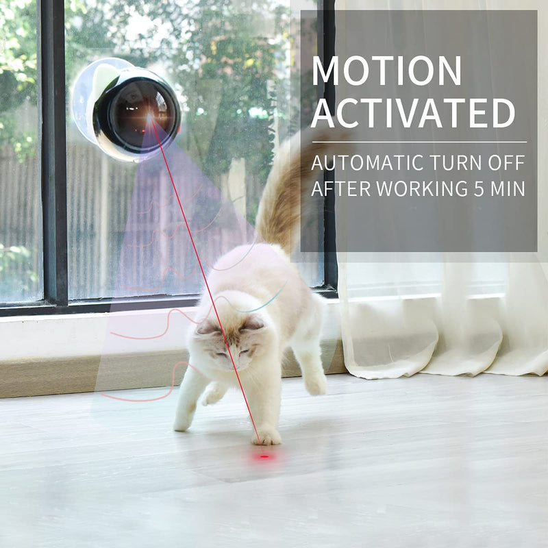 Rechargeable Motion Activated Cat Laser Toy Automatic,Interactive Cat Toys for Indoor Kitten/Dogs/Puppy,Three Installation Methods,Fast and Slow Mode L - PawsPlanet Australia