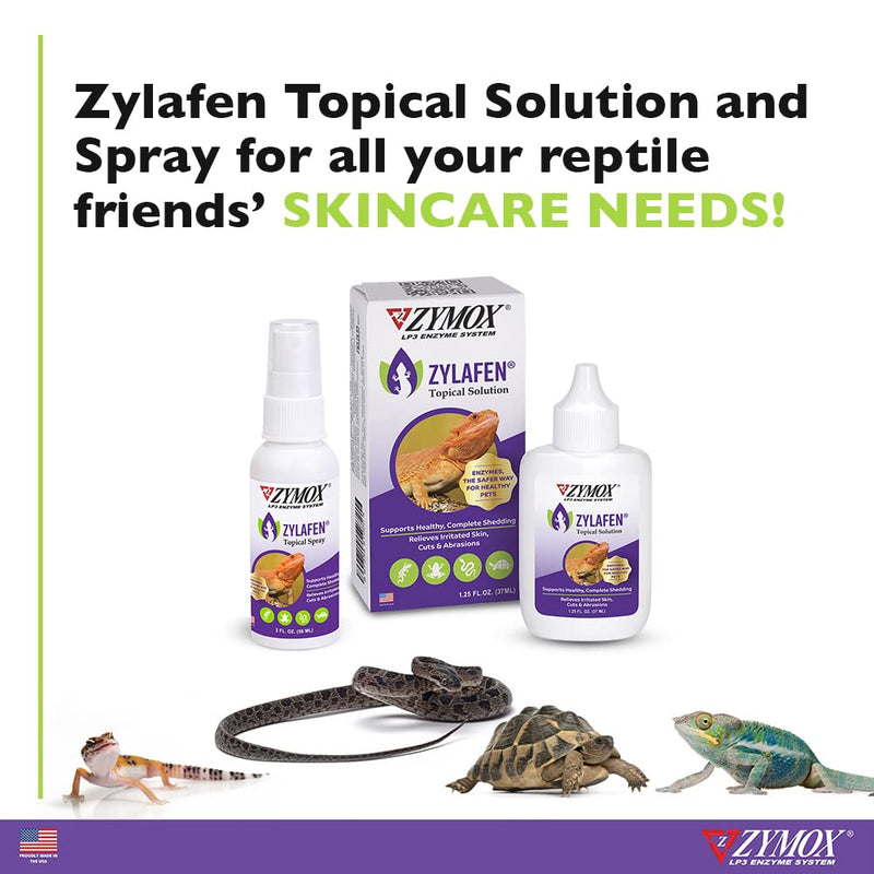 Zymox Zylafen Topical Solution for Reptiles, 1.25 oz. – Supports Healthy, Complete Shedding for Lizards, Snakes, Turtles & Frogs – Soothes Irritated Skin: Abrasions, Wounds, & Abnormal Shedding - PawsPlanet Australia