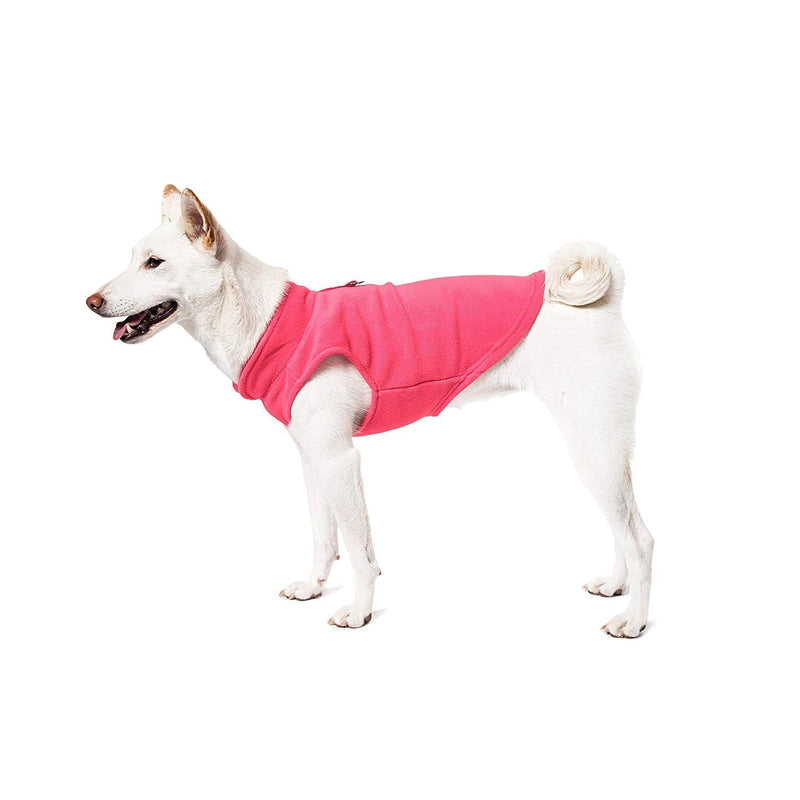 Ducomi PolarDog - Dog Vest in Soft Warm Fleece - Sweatshirt for Small and Medium Dogs for Cold Winter Days - Easy to Wear - Built-in Leash Hook (Pink, L) Pink - PawsPlanet Australia