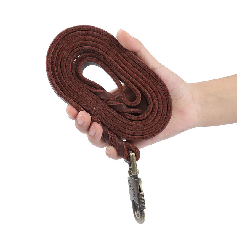 Pssopp Leather Dog Leash Soft Braided Dog Training Leash Strap Handmade Heavy Duty Pet Training and Walking Lead Rope for Large Medium Dogs - PawsPlanet Australia