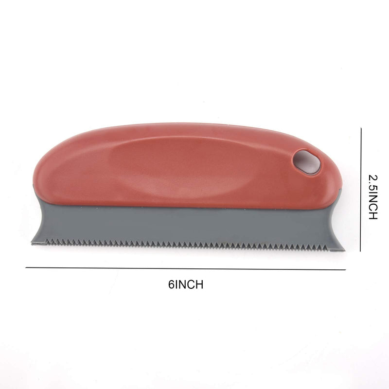 AUXSOUL Pet Hair Remover Brush Reusable Animal Hair Removal Brush for Dog Cat Multifunction Clean Pet Hair from Sofa Carpet Furniture Laundry Clothes Pets Bed(Red) Red - PawsPlanet Australia
