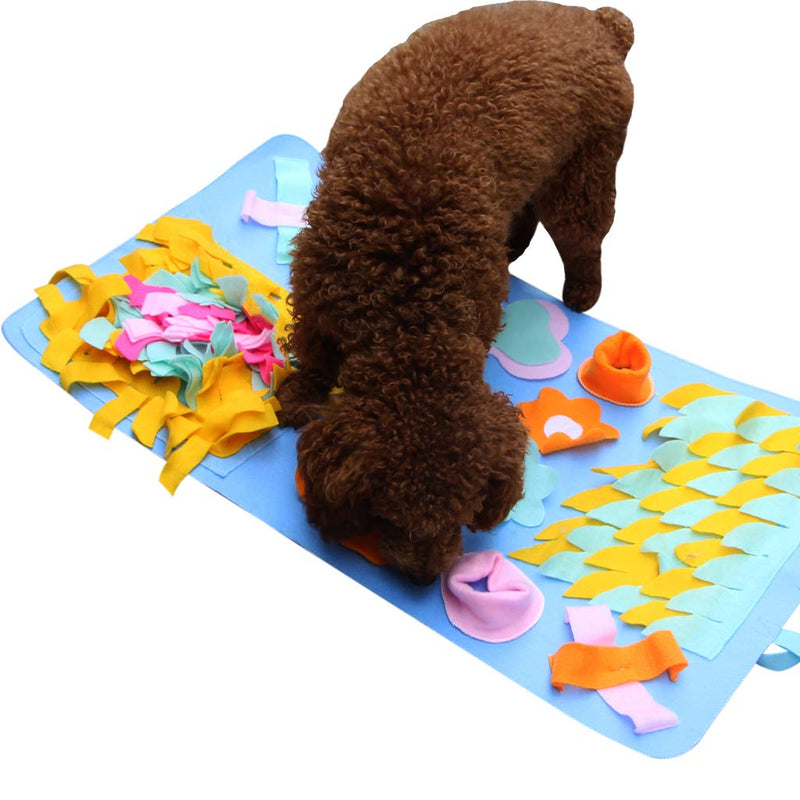 IFOYO Dog Feeding Mat, Dog Snuffle Mat Small/Large Dog Training Pad Pet Nose Work Blanket Non Slip Pet Activity Mat for Foraging Skill, Stress Release, (S, L, XL) Blue - PawsPlanet Australia
