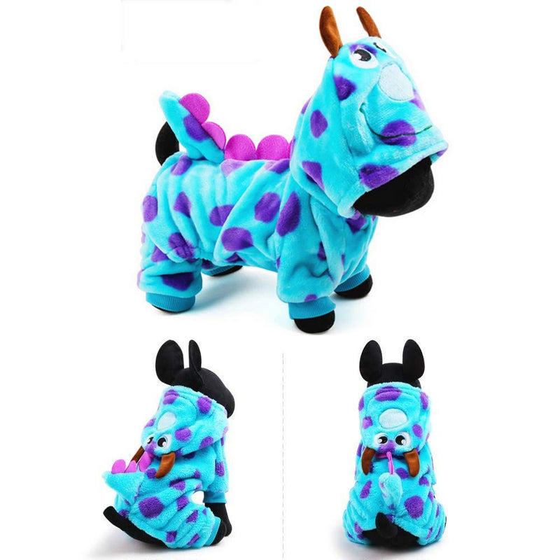 [Australia] - SUPOW Dog's Soft Fleece Hoodie Onesie Clothes, Cute Party Dress up Dog Coat, Winter Clothing Dragon Dog Clothes for Pet Dog 5 Sizes Avaliable L 