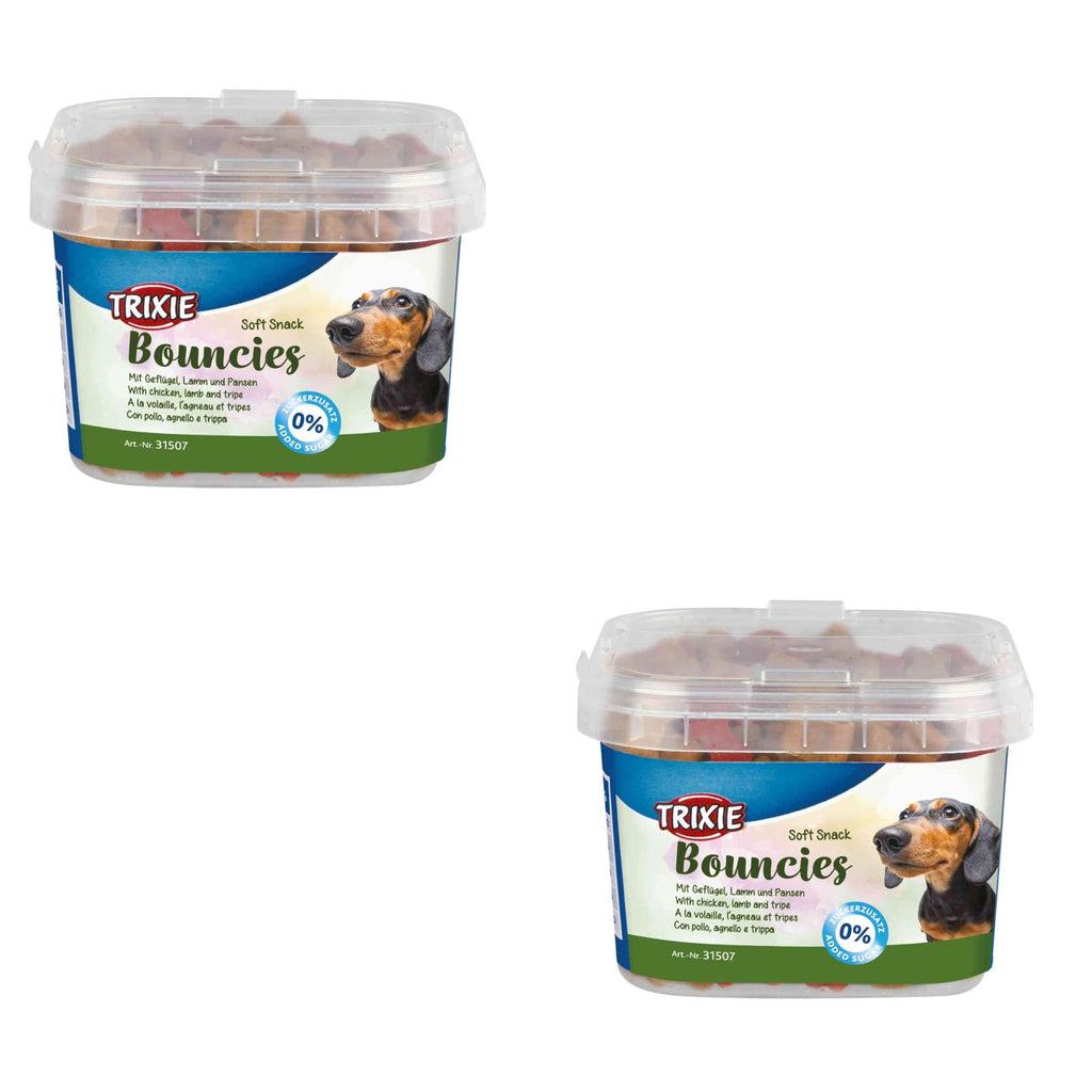 Trixie Soft Snack Bouncies | Double pack | 2 x 140g | Treats for small dogs and puppies | With poultry, lamb and tripe | Small and soft treats with no added sugar - PawsPlanet Australia