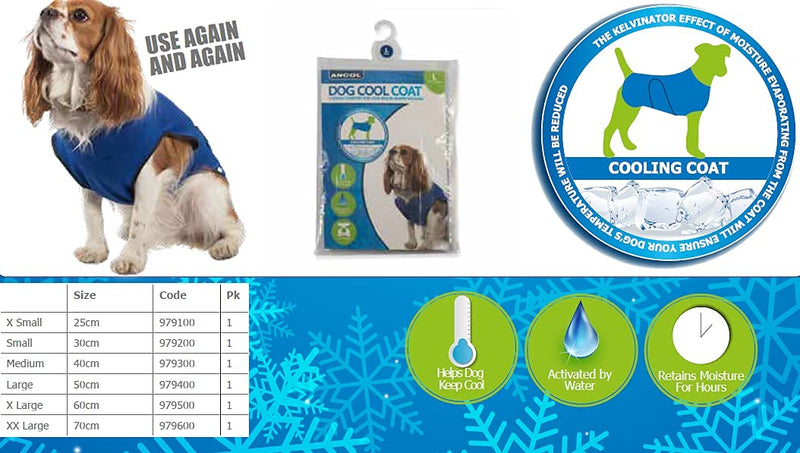 Ancol Pet Cooling Coat X-Small 25 cm XS - PawsPlanet Australia