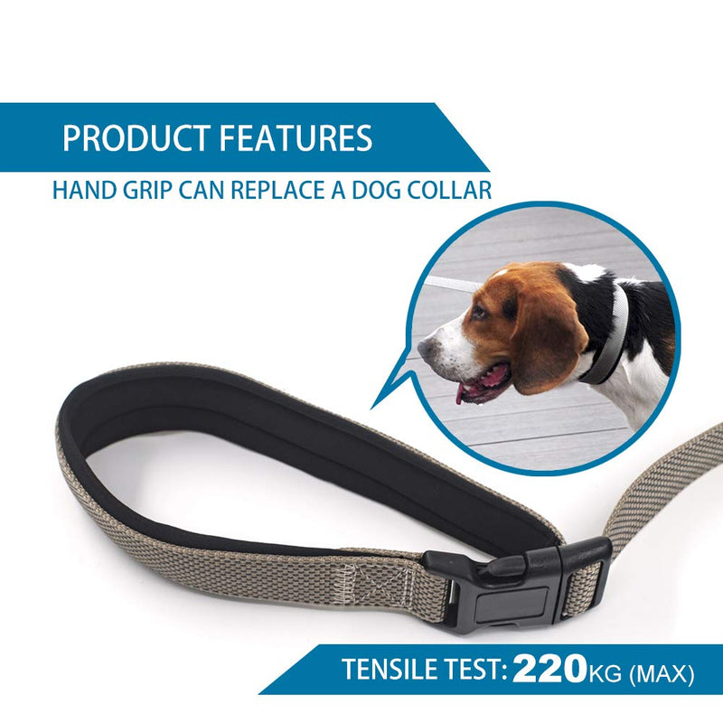 TSPRO Hands-Free Dog Leash Adjustable Walking Leash with Control Safety Handle and Robust Clasp for Small, Medium and Large Dogs Gray Length: 180 cm - PawsPlanet Australia
