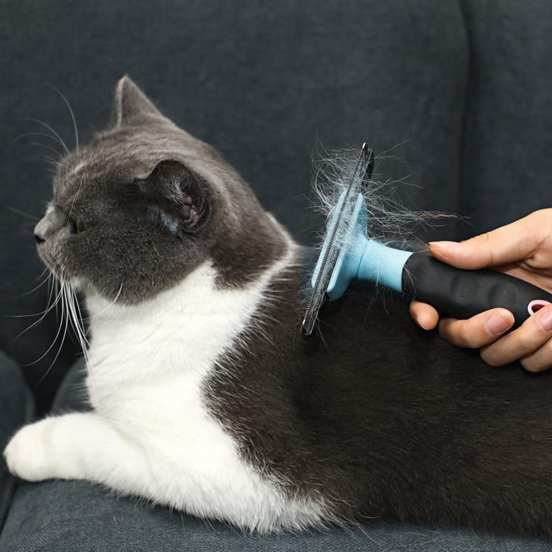 Deshedding Dog & Cat Brush Effectively Reduces Shedding In Under 10 Minutes Pet Brush for All Breeds Non-Slip Grip with Detachable Head Design - PawsPlanet Australia