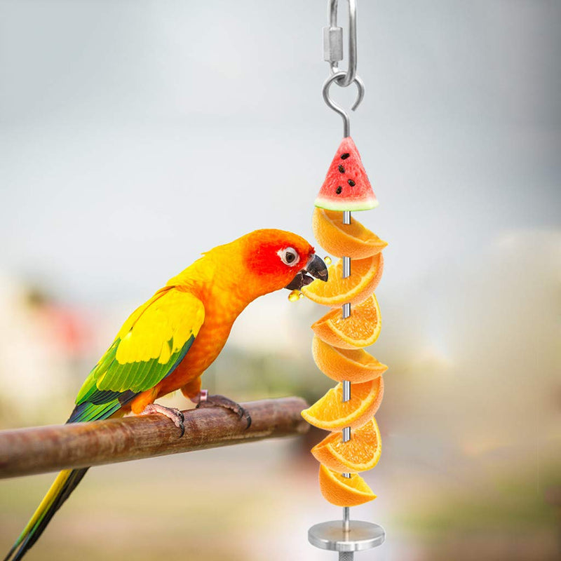 [Australia] - Wpmlady Bird Food Holder, Bird Feeders, Stainless Steel Parrot Fruit Vegetable Stick Holder, Foraging Toy, Bird Treat Skewer, 2 Pack 