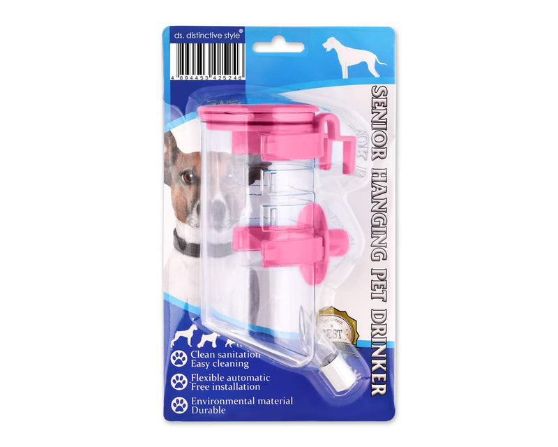 ds. distinctive style Rabbit Water Bottle No Drip 350ml/12oz Dog Crate Water Dispenser Hanging Pet Cage Water Bottles for Puppies Bunny Guinea Pigs - Pink - PawsPlanet Australia